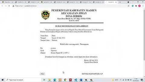 Demo Tugas Akhir Sistem Informasi Pelayanan Administrasi Desa Bibrik