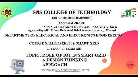 4. A DESIGN THINKING APPROACH ON ROLE OF IOT IN SMART GRID | SMART GRID | SNS INSTITUTIONS