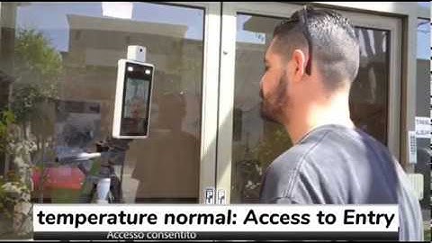 face recognition and temperature measuring access control terminal