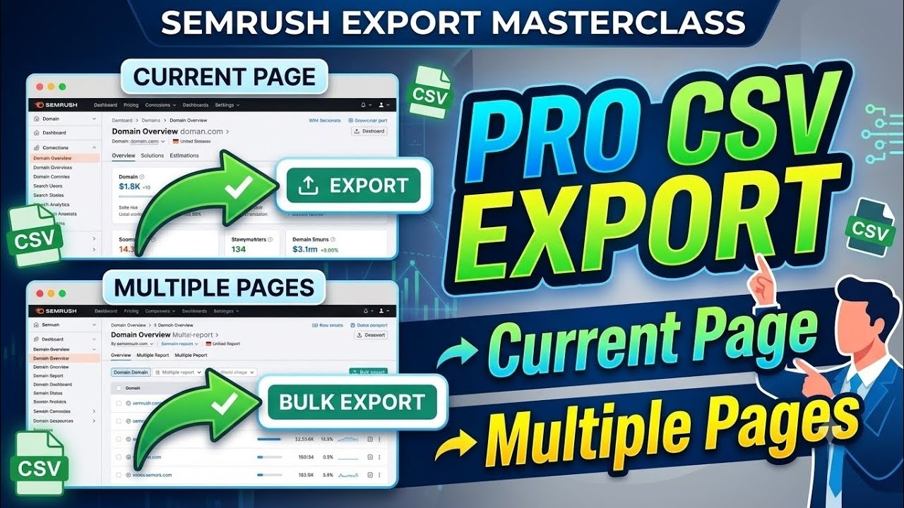 How to Export CSV Files from SEMrush | Step-by-Step Tutorial | malikdev ...