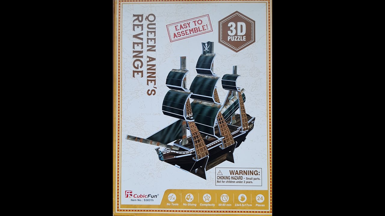 3D PUZZLE QUEEN ANNE'S REVENGE Cubic Fun YouTube