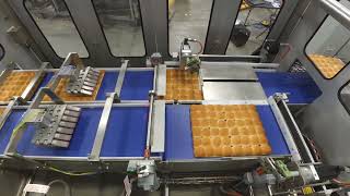 UBE MODEL 4000 WIDE PRODUCT STACKER - FOR BULK PRODUCT STACKING - PILLOW PACK STACKING - TOP VEIW