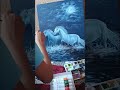 #canvas painting 🎨  #acrylic colour #two horses running in the water #hardwork