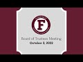 October 3, 2022 FISD Board of Trustees Meeting