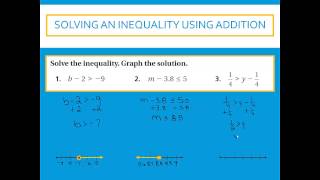 Solving Inequalities Using Addition or Subtraction: 8th - Mrs. Renfro