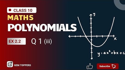 10 | Maths | Polynomials | Ex 2.2 | Q1 (iii) #cbse #class10 #maths #polynomialsclass10 #gemtoppers