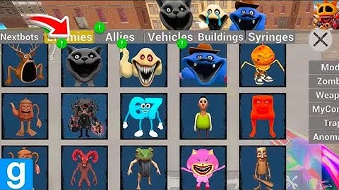 Nextbots in playground mod updated new hungry cat worm added hungry worm snake chasingnextbots