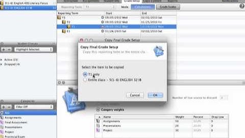 GradeBook Setup - No Final Exam