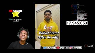 *ISHOWSPEED reacts to BABAR AZAM VS VIRAT KOHLI* Update