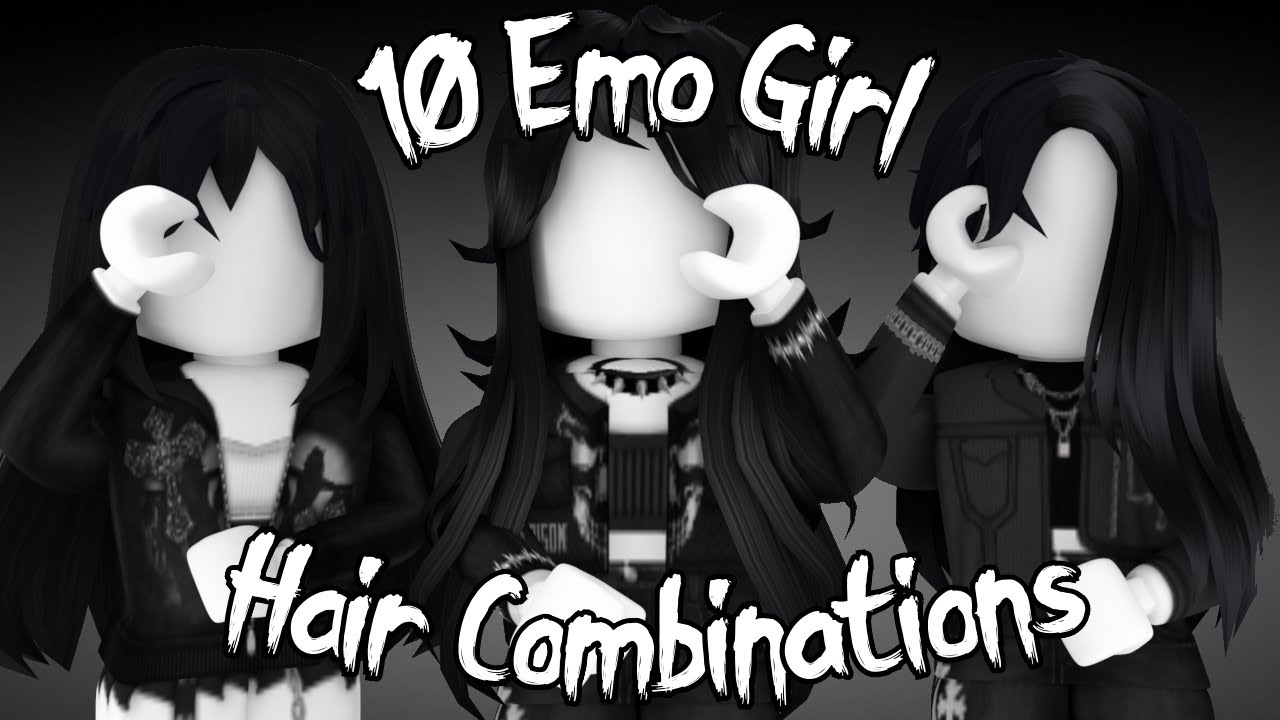 Roblox hair combos -   Black hair roblox, Emo girl hair, Hot pink  hair