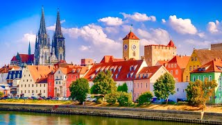 Regensburg Germany | Walking Tour 4K 60fps | Historic Old Town | Old Stone Bridge