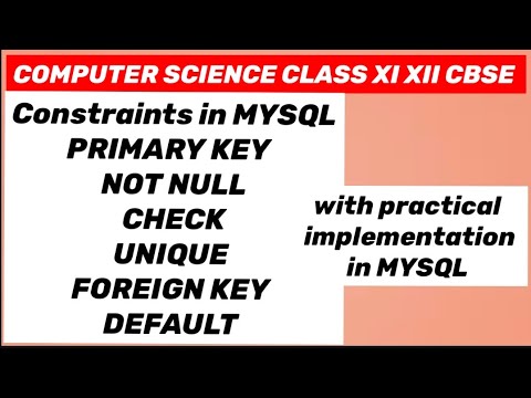 Constraints in MYSQL: Primary key,not null , check , unique, foreign ...