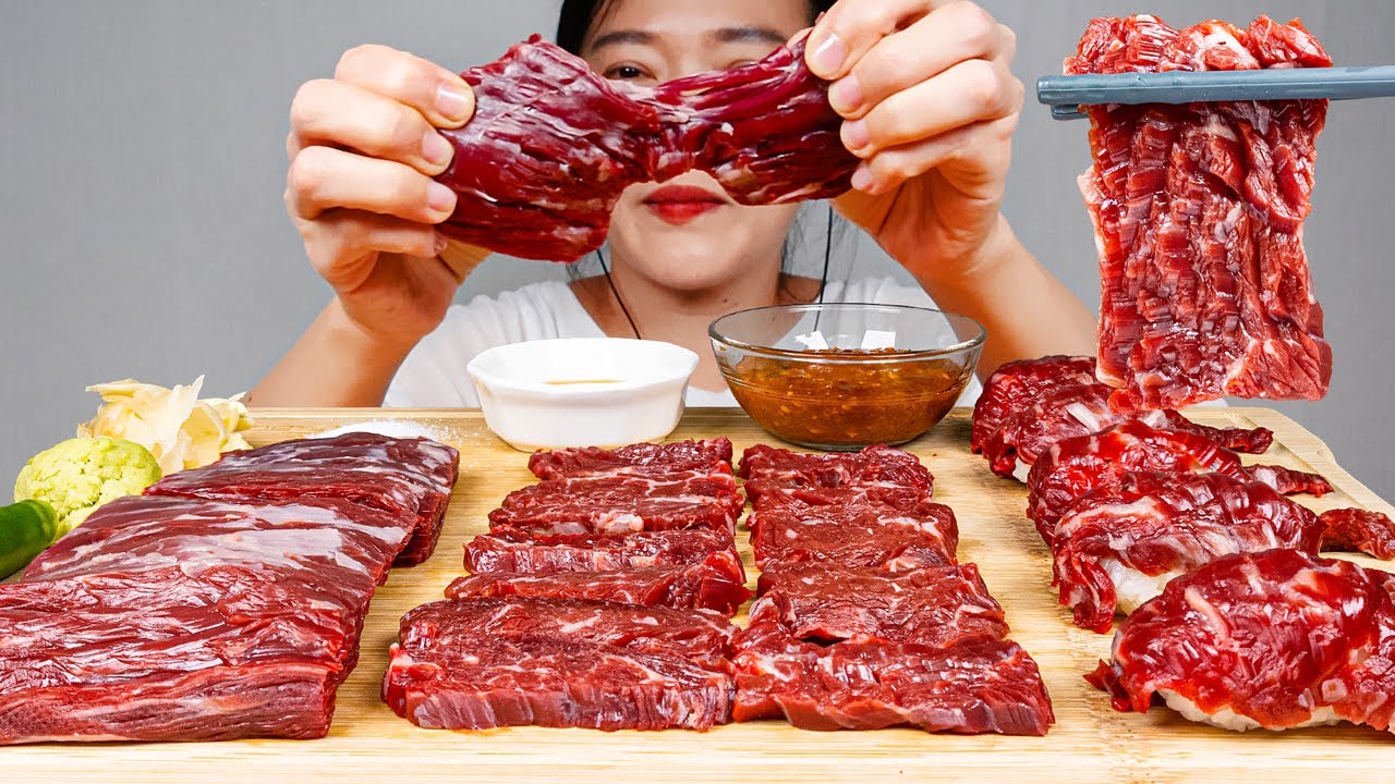 САШИМИ ИЗ ГОВЯДИНЫ ЕДА мукбанг ASMR MUKBANG EATING SOUNDS