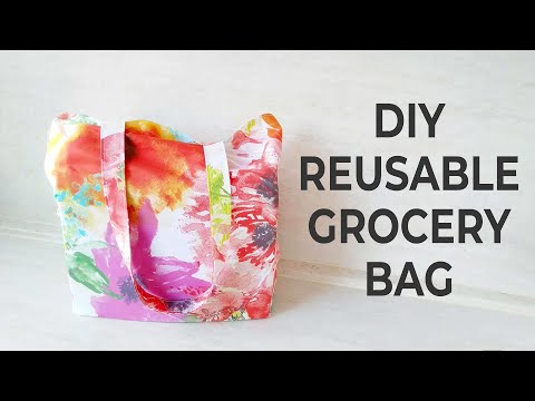 DIY REUSABLE GROCERY BAG // How to Make Foldable Shopping Bag // Step by Step Tutorial