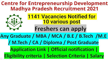 Centre for Entrepreneurship Development Recruitment 2021 | CEDMAP Recruitment 2021 | CEDMAP jobs