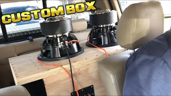 CUSTOM SUBWOOFER BOX TUNED TO 32HZ WITH 2 SKAR ZVX 12S FLEXING INSIDE THIS TRUCK