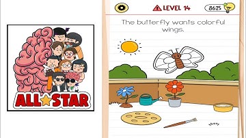 Brain test All-Star Master level 14 the butterfly wants colorful wings