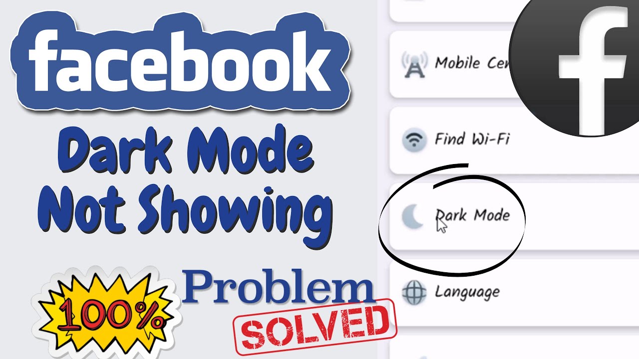 How To Fix Facebook Dark Mode Option Not Showing | Facebook Dark Mode ...