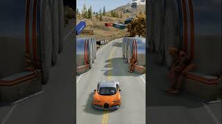 Car vs Nine Bollards vs police vs dummy BeamNG Drive