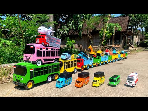 WADIDAW !! Mobil Truk Tronton Panjang Bongkar Mainan Mobil Mobilan Truk Molen, Truk Mixer, Excavator