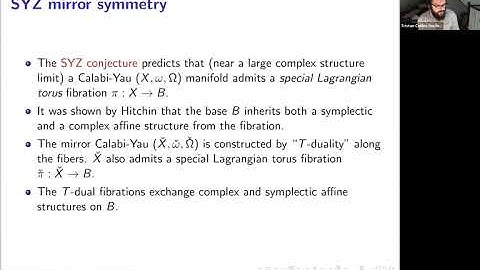 Tristan Collins - 10/1/20- SYZ mirror symmetry for del Pezzo surfaces and rational elliptic surfaces