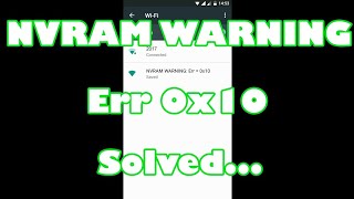 NVRAM WARNING Err 0x10 permanent solution