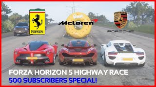 Ferrari LaFerrari vs McLaren P1 vs Porsche 918 Spyder - Forza Horizon 5 Highway Race