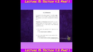 MATEAA2 Lecture 13 Section 4.2 Part 1