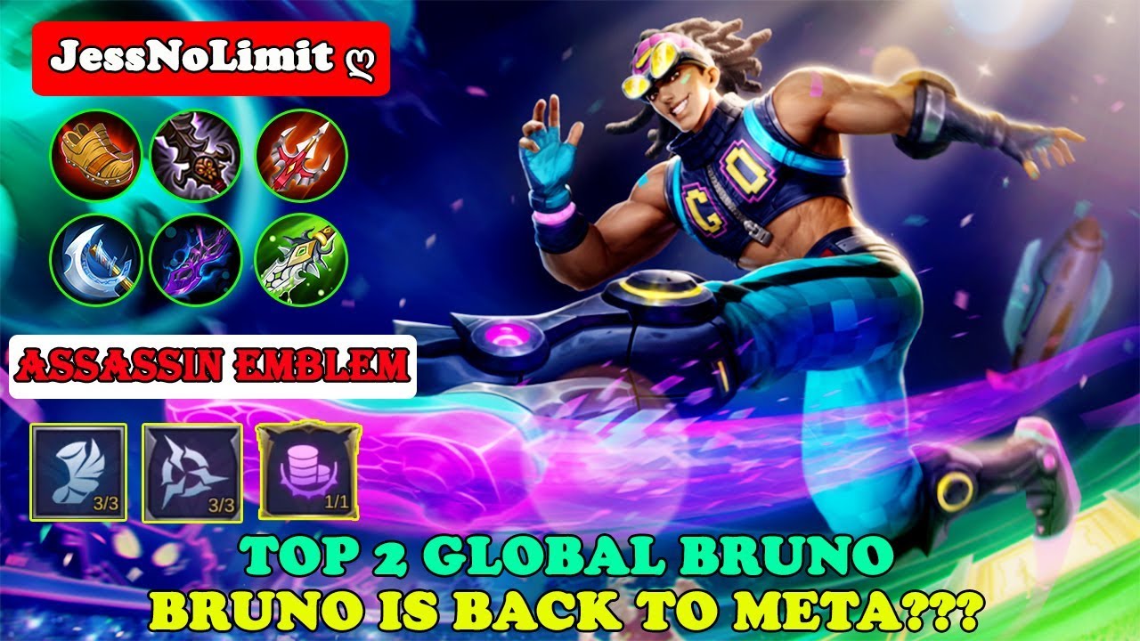 Bruno Is Back To Meta??? Top 2 Global Bruno By JessNoLimit ღ | Mobile Legends
