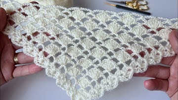 VERY BEAUTİFUL 💯 Easy Crochet Triangle Shawl Pattern / Knitting Shawl Patterns #crochetshawl