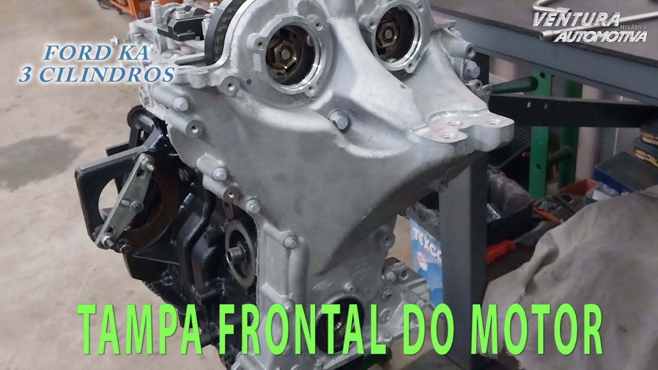 Apertando a tampa frontal do motor - Ford Ka 3 cilindros