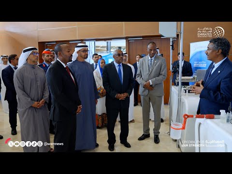 رئيس الدولة يشهد انطلاق معرض المياه والطاقة الذي افتتحه رئيس وزراء إثيوبيا في المتحف العلمي