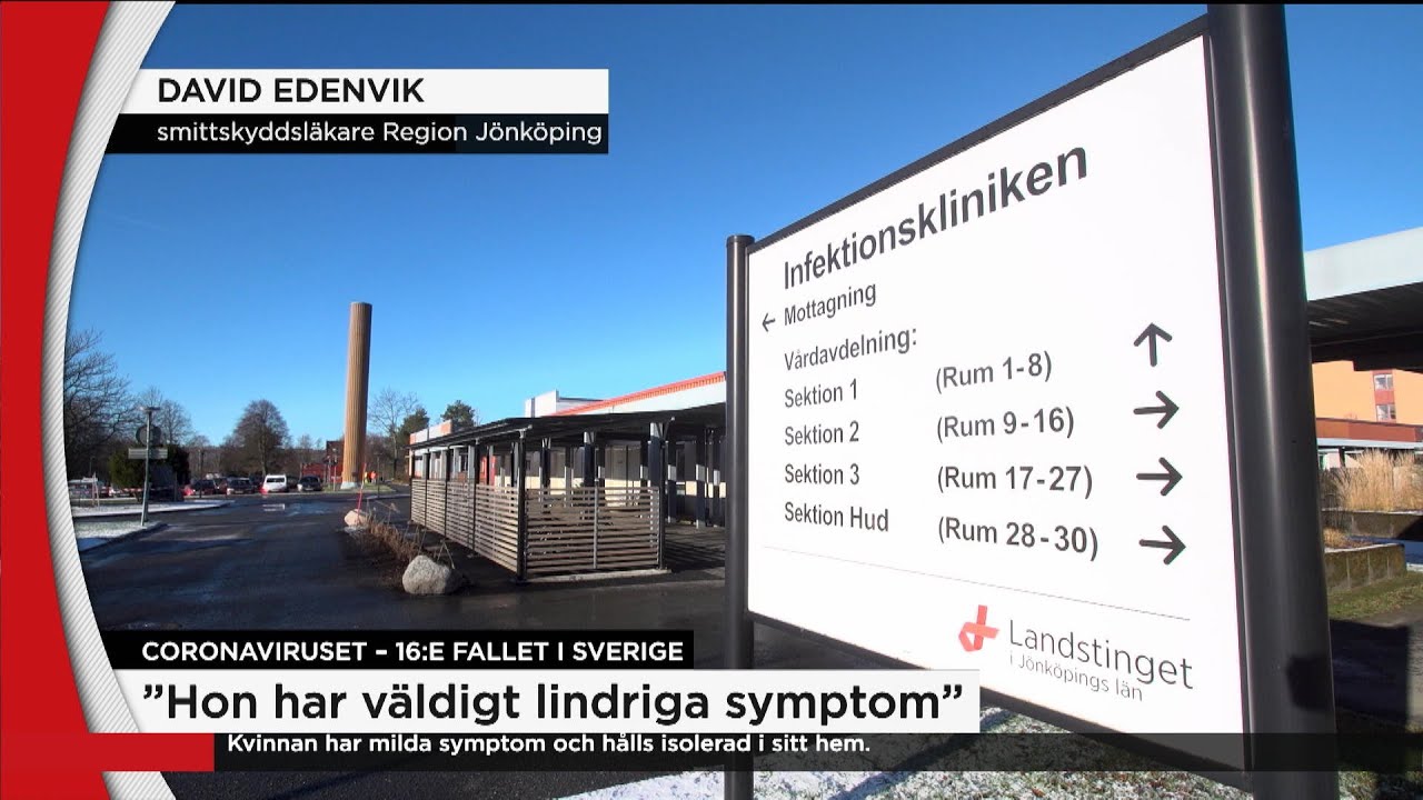 Nytt coronafall i Jönköping – sextonde fallet i Sverige - Nyheterna (TV4)