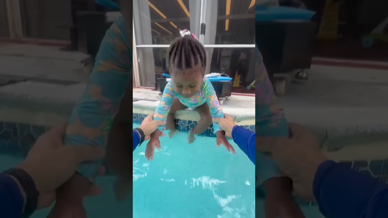 She just wanted to keep swimming at her swim lesson!