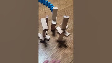 rolling object destroyed jenga tower and dominos #dominos