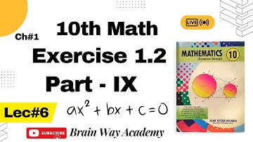 Math 10th Class Ex 1.2, Q#1 Part-IX Lec#6 By Kelash #10th math #quadratic_formula #solutions