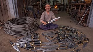 FORGING Dagger Knife From Old Steel Wire | How to Make Dagger Knives | Steel Wire Recycling Process