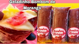 GELADINHO GOURMET DE BOMBOM DE MORANGO 