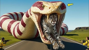 Heroic Rescue Team Fights Giant Python To Save Poor Mother Mountain Lion🐍🦁