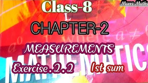tn class 8 Maths chapter 2 Measurements|exercise.2.2|sum.1/Marrs Maths