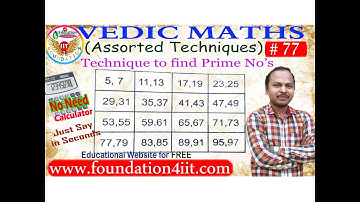 Technique to find Prime Numbers between 1 to 100 || Vedic Maths! # 77 ||