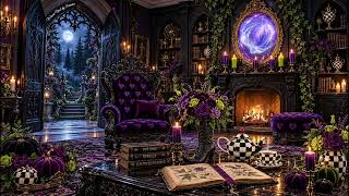 Halloween Fireplace 🎃🔥 Crackling Fire Sounds in a Magical Victorian Living Room | Cozy Ambience