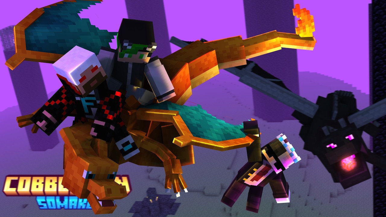 Minecraft Cobblemon Ep3 : Dungeons, END e muito CAOS
