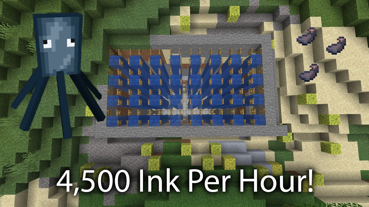 Easy Squid Farm Tutorial 4,500 Ink Per Hour Minecraft 1.18+ - YouTube