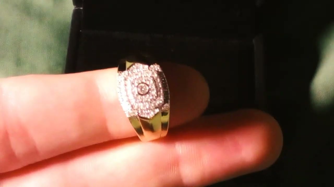 HarlemBling HipHop Moissanite Gold Vermeil Ring Iced Out Pinky