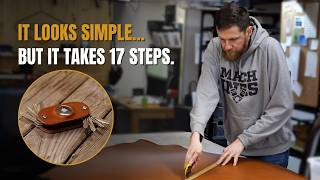 Making a leather AirTag key holder by hand