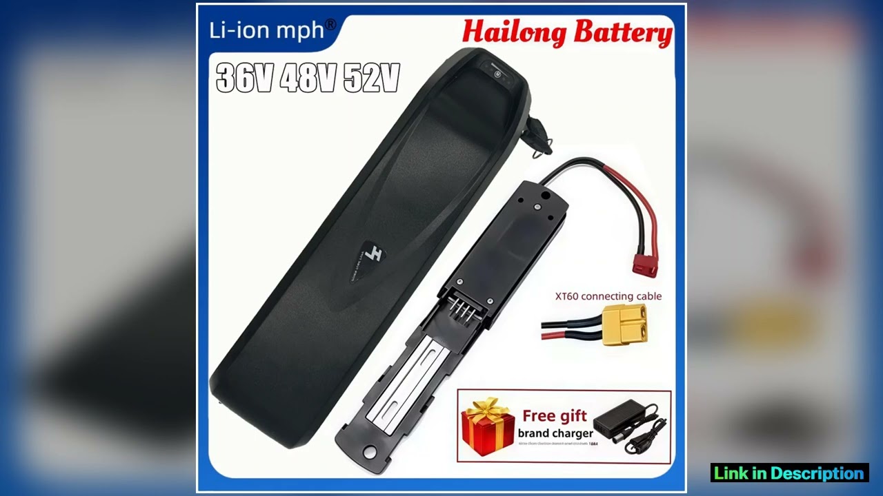 2025Brand New 36V 48V 52V 20AH Hailong Aibik Battery 30A BMS 350W 500W 750W 1000W 1500W 18650 Batte