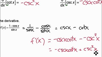 2 3 Other trig derivatives and more quotient rule
