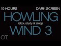 HOWLING WIND Sounds for Sleeping| Relaxing| Studying| BLACK SCREEN| Real Storm Sounds| 10 HOURS VER3