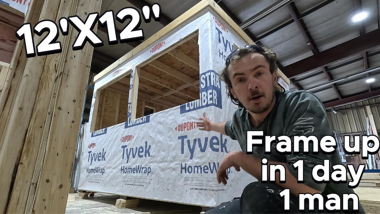 Framing up a 12x12 portable building in one day youtube